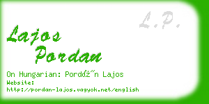 lajos pordan business card
